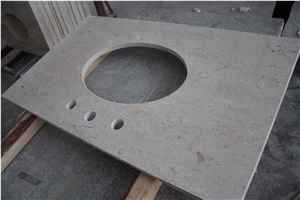 Low Price Moonlight Beige Marble,Moon Cream Marble Bathroom Vanity Top