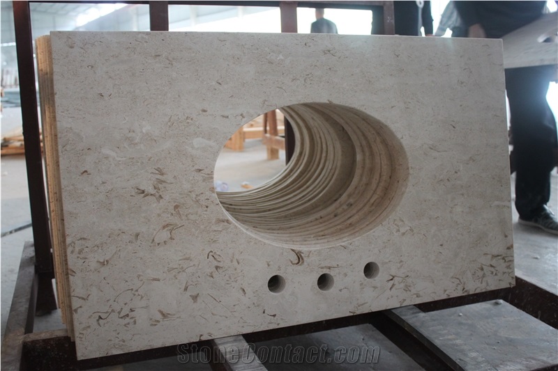 Low Price Moonlight Beige Marble,Moon Cream Marble Bathroom Vanity Top