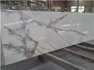 Milas New York Marble Kitchen Bar Top, Lilac White Marble Kitchen Tops
