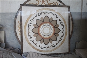 Multicolor Marble Waterjet Flooring Tiles,Square Medallions Marble