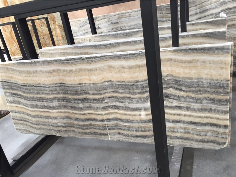 Tukey Silver Onyx Slabs & Tiles,Grey Onyx Slabs
