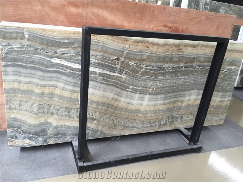 Tukey Silver Onyx Slabs & Tiles,Grey Onyx Slabs