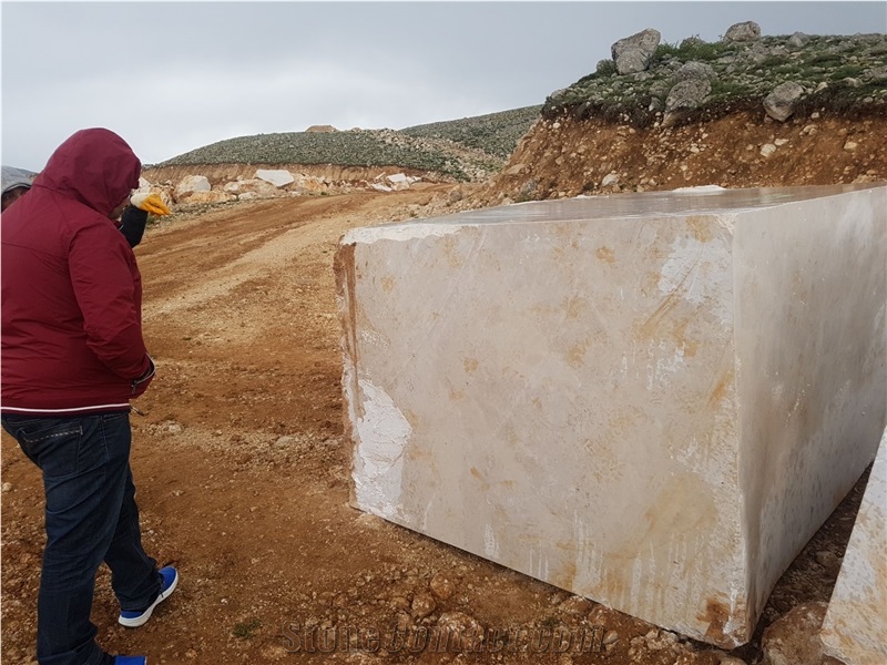 Antalya Beige with Fossils Marble Block
