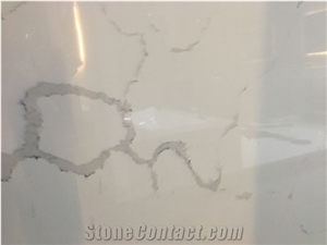 Artificial White Calacatta Gold Quartz Marble Vein Quartz Slab