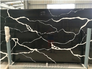 Artificial White Calacatta Gold Quartz Marble Vein Quartz Slab