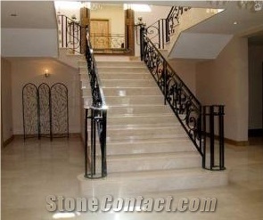 Beige Marble Crema Marfil Modern Stairs Riser/Treads