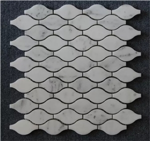 Bianco Carrara White Arabesque Lantern Marble Mosaic Tiles