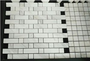 Bianco Carrara White Brick Mosaic Marble Tile for Swimming Pool Floor