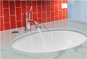 Calacatta White Quartz Marble Slab for Kitchen Countertop