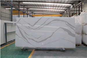 Calacatta with Grey Vein Quartz Stone Slab for Kitchen Countertop Calacatta with Grey Vein Quartz Stone Slab for Kitchen Countertop