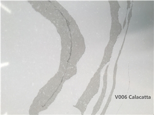Calacatta with Grey Vein Quartz Stone Slab for Kitchen Countertop