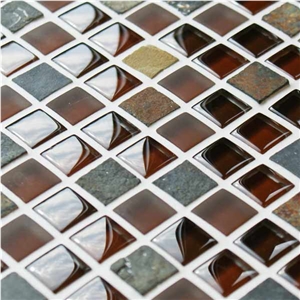 Cobblestone Copper Mixed Mosaic Tiles