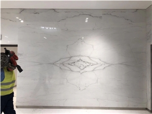 Colorado Lincoln White Marble with Gold Vein Colorado Yule Marble Slab