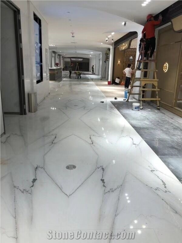 Colorado Lincoln White Marble with Gold Vein Colorado Yule Marble Slab