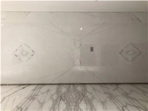 Colorado Lincoln White Marble with Gold Vein Colorado Yule Marble Slab