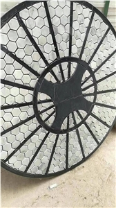 Creative Mosaic Round Mosaic Art Carrara Hexagon Mosaic Medallions Creative Mosaic Round Mosaic Art Carrara Hexagon Mosaic Medallions