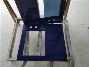 Crystal White and Blue Quartz Stone Slabs