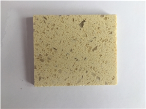 Engineered Polyester Resin Artificial Golden Sand Beige Quartz Stone
