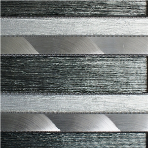 Grey Glass Linear Strips Mosaic Wall Tile for Kitchen/Bathroom