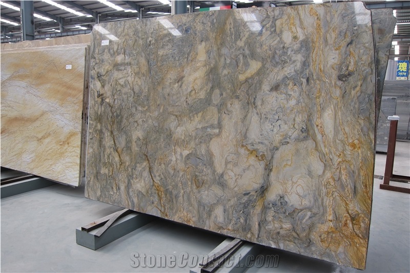 Midnight Fusion Quartzite Titanium Golden Silk Road Quartzite Slabs
