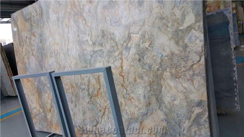 Midnight Fusion Quartzite Titanium Golden Silk Road Quartzite Slabs