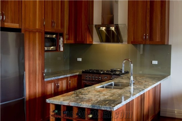 Midnight Fusion Quartzite Titanium Golden Silk Road Quartzite Slabs