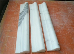 Polished Bianco Carrara Marble Ogee Crown Chair Rails Molding