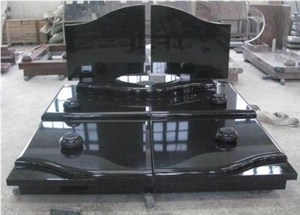 Shanxi Black Granite Double Monuments,Tombstone,Headstone