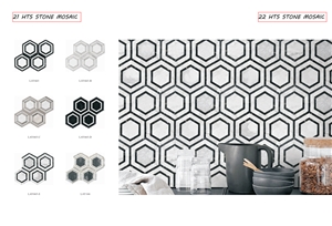 Small Carrara White Marble Hexagon Mosaic Tiles