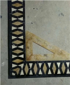 Square Marble Waterjet Pattern Tiles Marble Floor Medallion Tiles