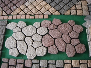 White Granite Paving Stone Cubes Granite Random Cobble Stone Kerbstone