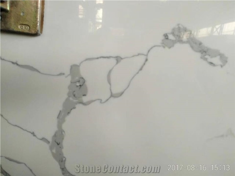 Wholesale Calacatta White Grey Veins Quartz Stone Slab