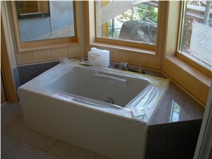 Bathroom Design Project with Peach Red Granite
