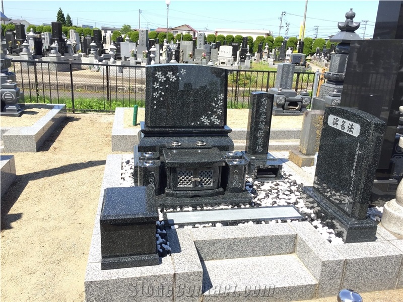 Black Pearl Granite Japanese Style Monuments