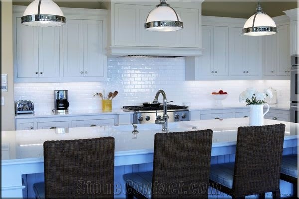 Pure White Solid Surface Kitchen Countertop