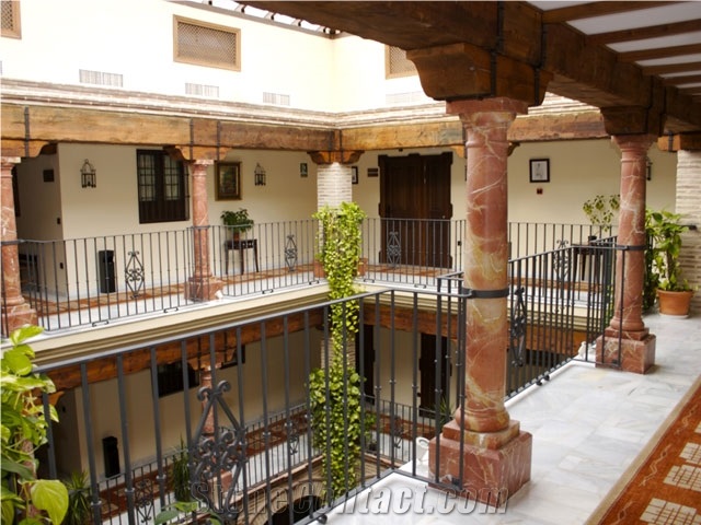 Rojo Iberico Marble Column