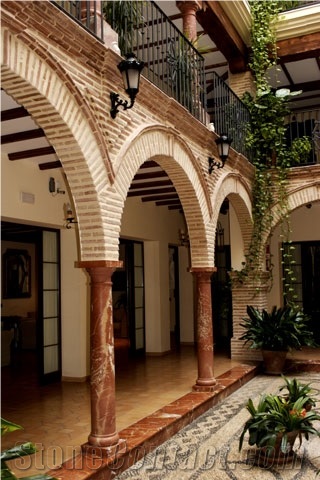 Rojo Iberico Marble Column