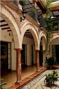 Rojo Iberico Marble Column