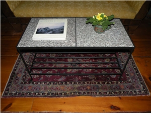 Deer Isle Granite & Black Iron Coffee Table