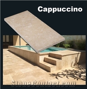 Cappucino Travertine French Pattern Pool Pavers
