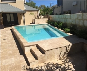 Cappucino Travertine French Pattern Pool Pavers