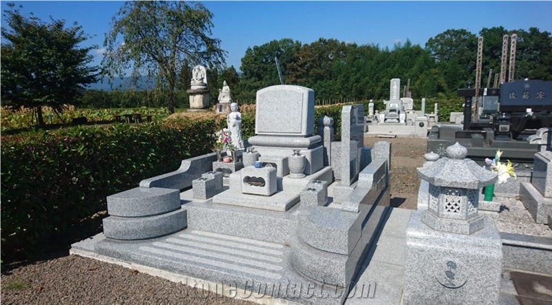 Uchigaki Ishi Grey Granite Japanese Tombstone