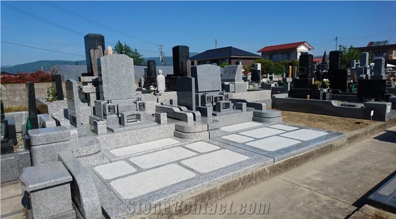 Uchigaki Ishi Grey Granite Japanese Tombstone