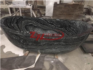 Ancient Black Marble Polished Bathtub Marble Bath Tub for Bathroom