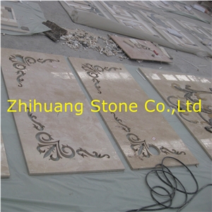 Bird Design Pure White Marble Waterjet Medallions for Background
