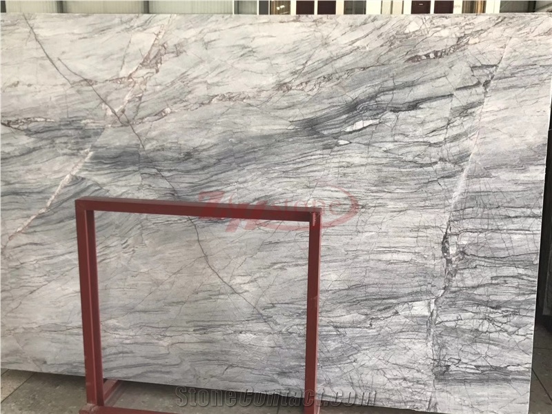 Cloudy Grey Marble Slabs for Carpet Medallions