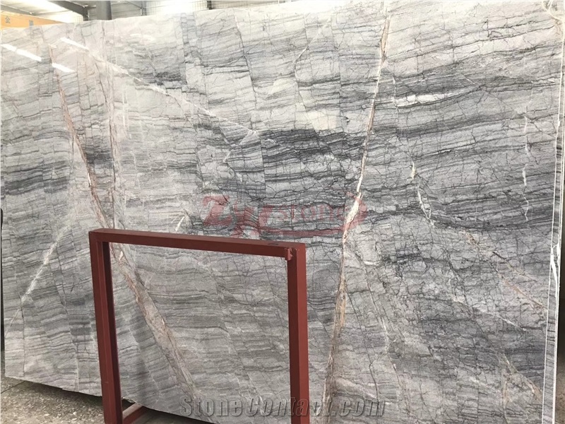 Cloudy Grey Marble Slabs for Carpet Medallions