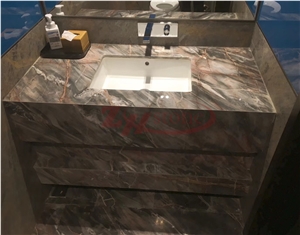 Louis Gray Marble Louis Grey Marble Vanity Top for Hotel Decoration