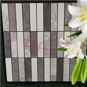 Pure White Marble with Glass Mosaic