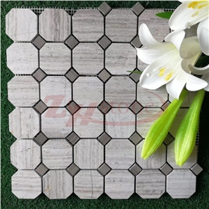 Sliver Grey Travertine Octagon Mosaic
